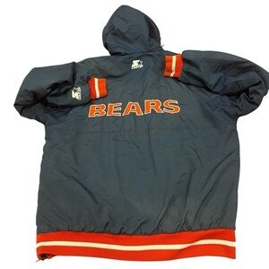 STARTER Blue and Orange Puffer Jacket with Hood